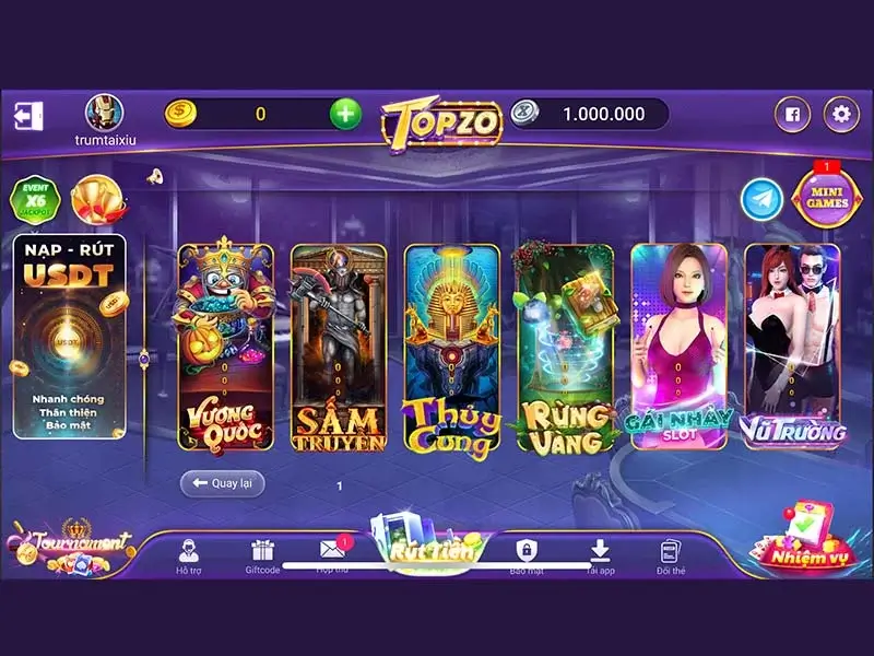 Cổng game Topzo đảm bào làm hài lòng kể cả những người chơi khó tính 